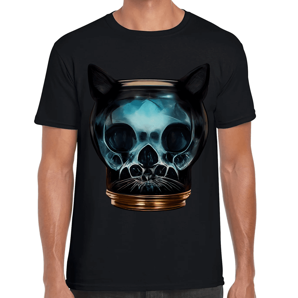 Playera Cráneo Gatito Día De Muertos Algodón Premium #780 Imagen principal del producto