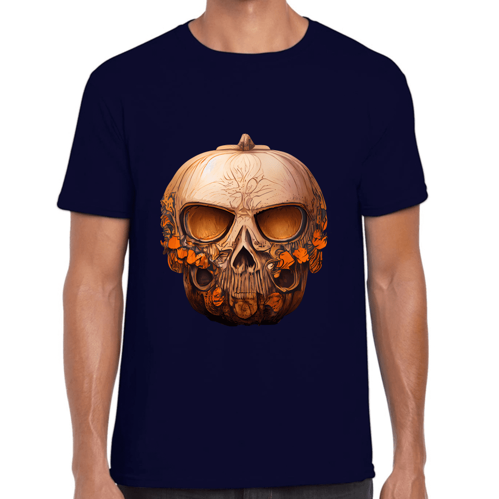 Playera Cráneo Calabaza Día De Muertos Y Halloween Algodón Premium #781