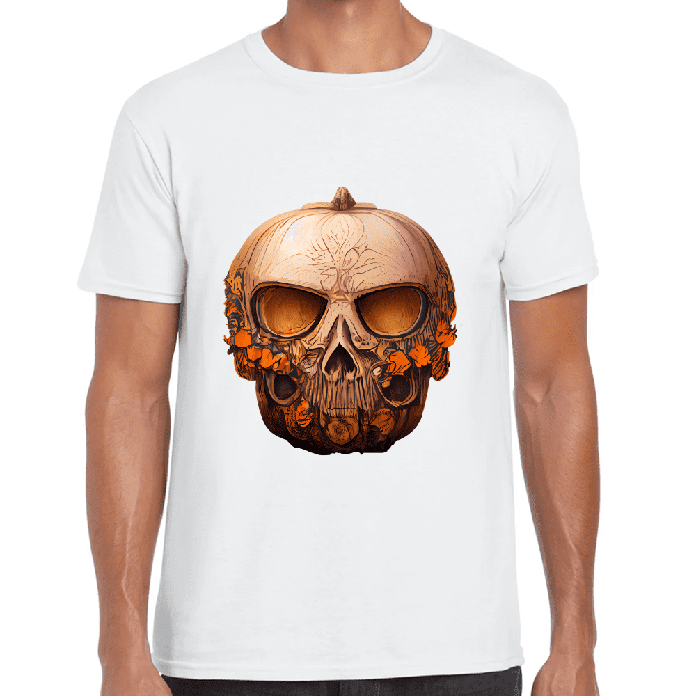 Playera Cráneo Calabaza Día De Muertos Y Halloween Algodón Premium #781