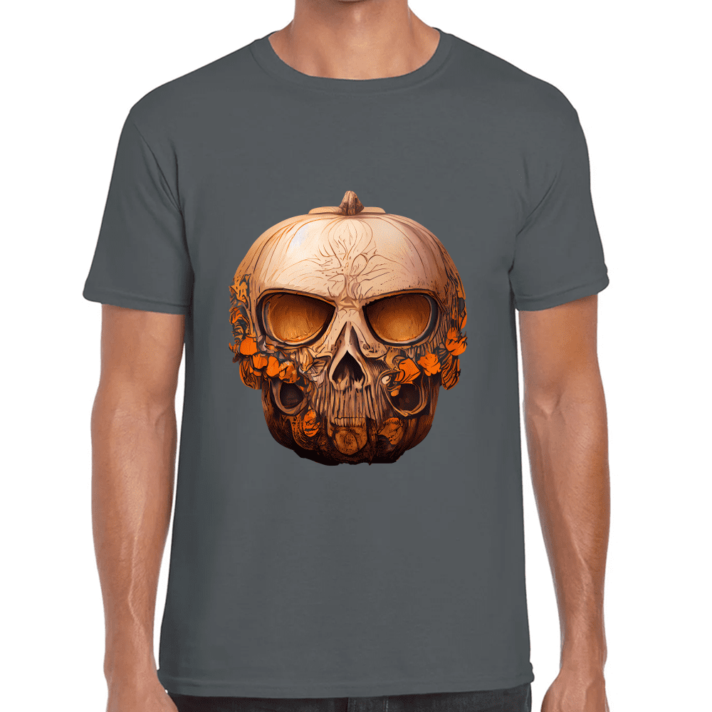 Playera Cráneo Calabaza Día De Muertos Y Halloween Algodón Premium #781