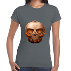 Playera Cráneo Calabaza Día De Muertos Y Halloween Algodón Premium #781