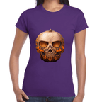 Playera Cráneo Calabaza Día De Muertos Y Halloween Algodón Premium #781