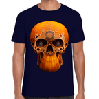 Playera Cráneo Calabaza Día De Muertos Y Halloween Algodón Premium #782