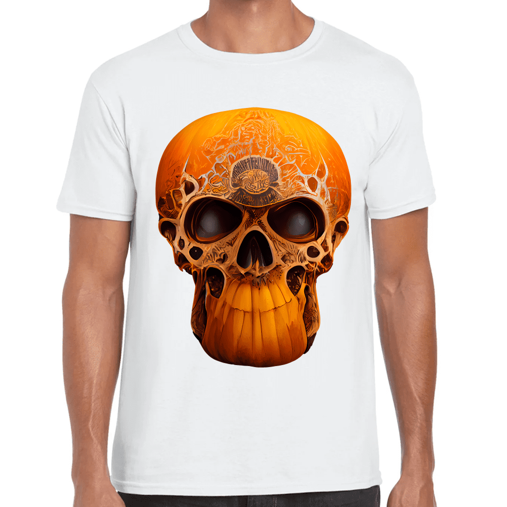 Playera Cráneo Calabaza Día De Muertos Y Halloween Algodón Premium #782