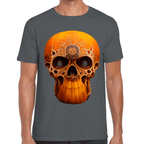Playera Cráneo Calabaza Día De Muertos Y Halloween Algodón Premium #782