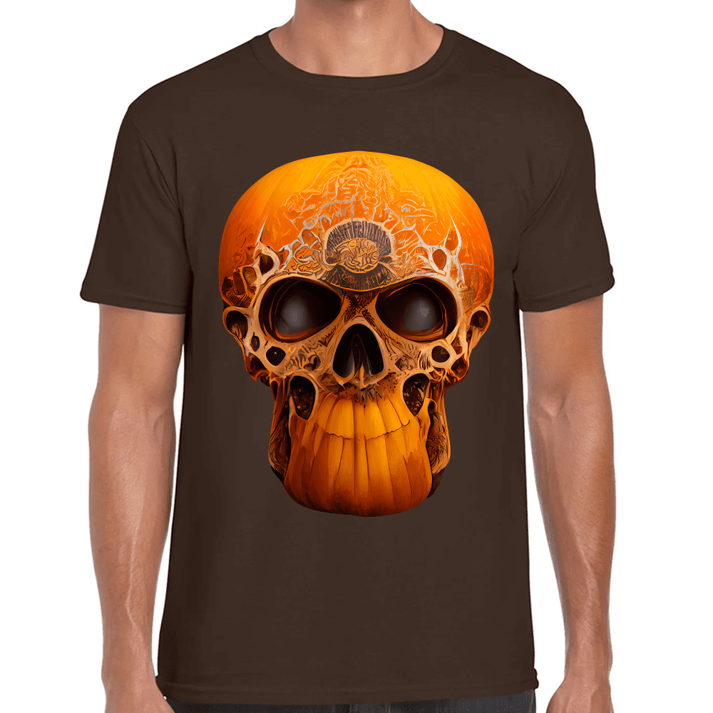 Playera Cráneo Calabaza Día De Muertos Y Halloween Algodón Premium #782