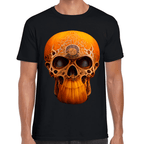 Playera Cráneo Calabaza Día De Muertos Y Halloween Algodón Premium #782