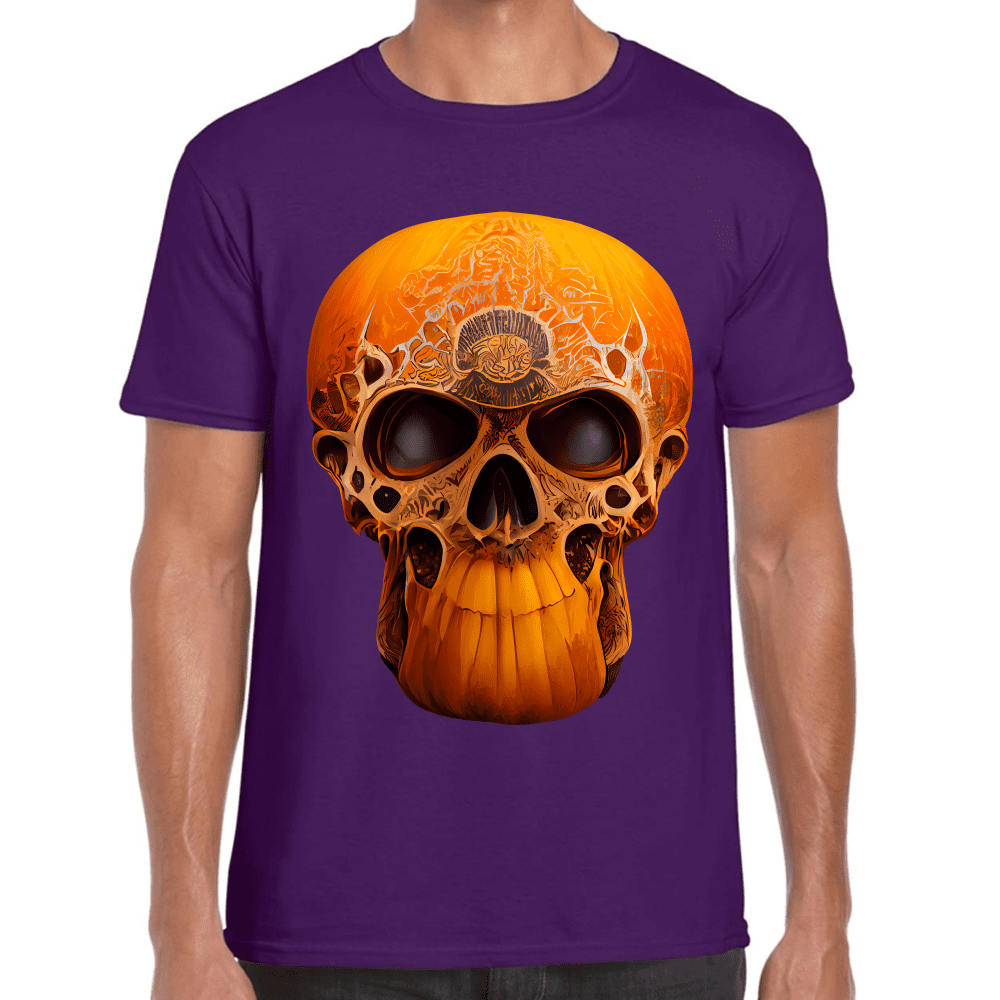 Playera Cráneo Calabaza Día De Muertos Y Halloween Algodón Premium #782