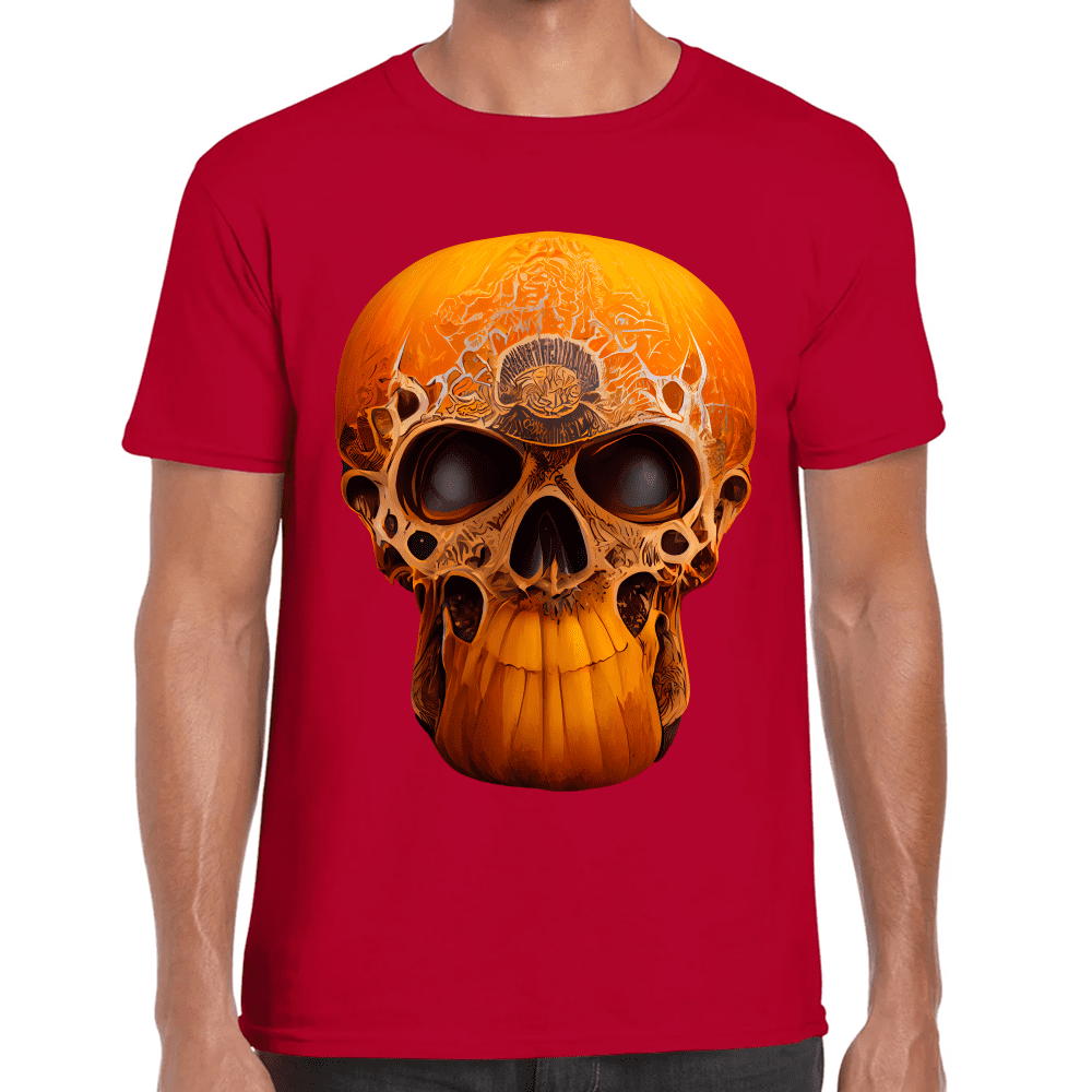 Playera Cráneo Calabaza Día De Muertos Y Halloween Algodón Premium #782