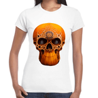 Playera Cráneo Calabaza Día De Muertos Y Halloween Algodón Premium #782