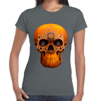 Playera Cráneo Calabaza Día De Muertos Y Halloween Algodón Premium #782