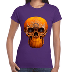 Playera Cráneo Calabaza Día De Muertos Y Halloween Algodón Premium #782
