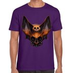 Playera Cráneo Murciélago Halloween Algodón Premium #785