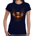 Playera Cráneo Murciélago Halloween Algodón Premium #785