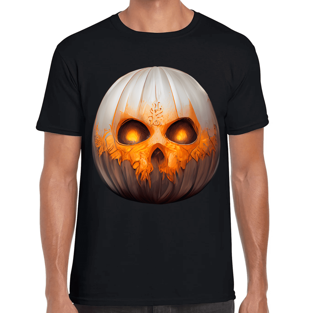 Playera Cráneo Calabaza Día De Muertos Y Halloween Algodón Premium #788