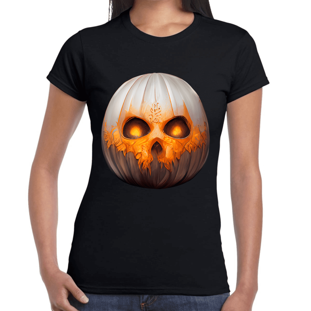 Playera Cráneo Calabaza Día De Muertos Y Halloween Algodón Premium #788