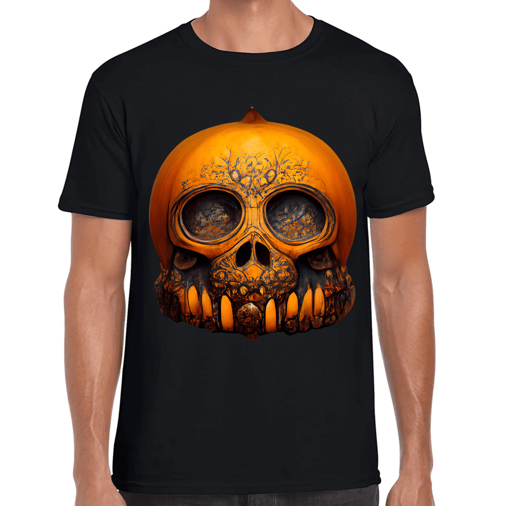 Playera Cráneo Calabaza Día De Muertos Y Halloween Algodón Premium #789