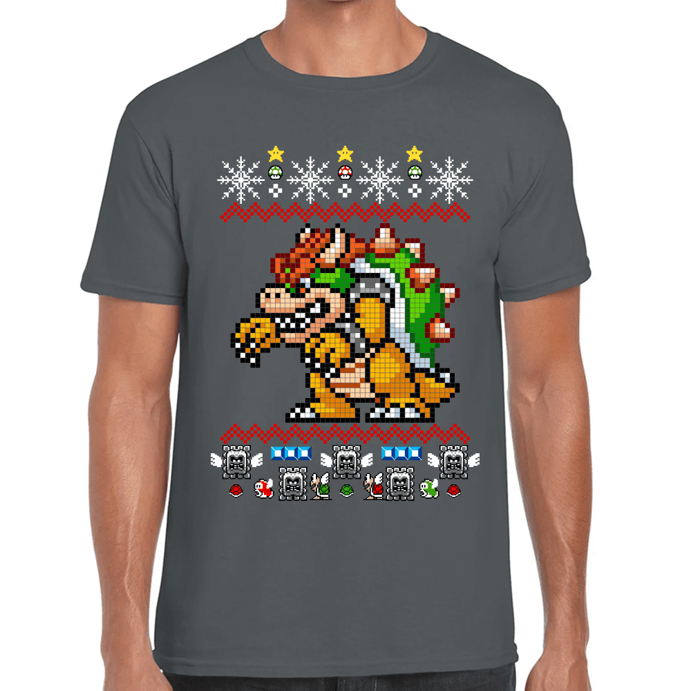 Playera Mario Bros Navidad Bowser Algodón Premium #1019