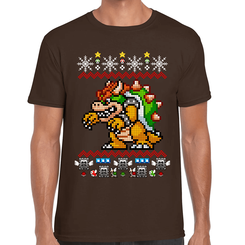 Playera Mario Bros Navidad Bowser Algodón Premium #1019
