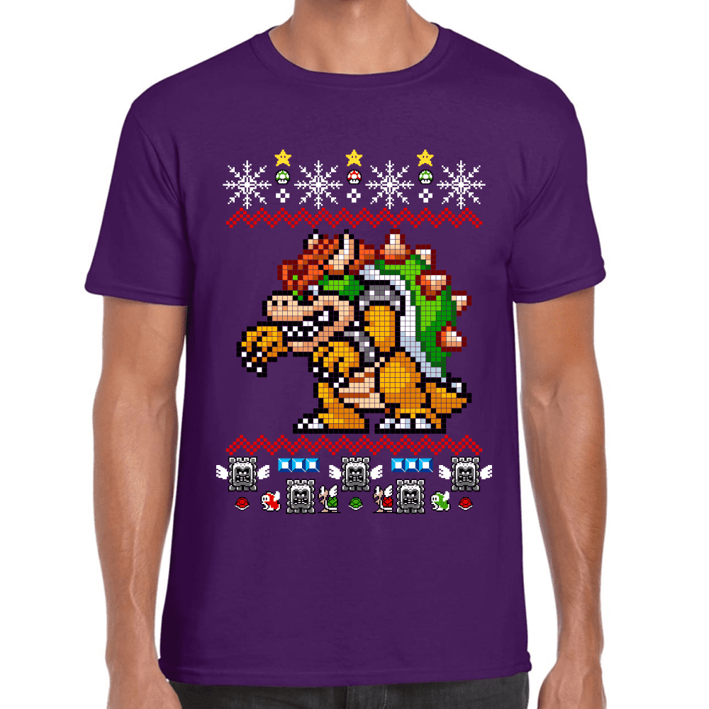 Playera Mario Bros Navidad Bowser Algodón Premium #1019