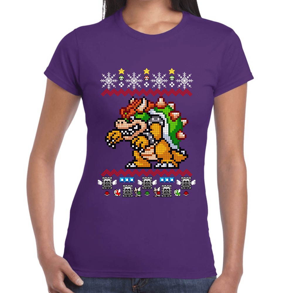 Playera Mario Bros Navidad Bowser Algodón Premium #1019