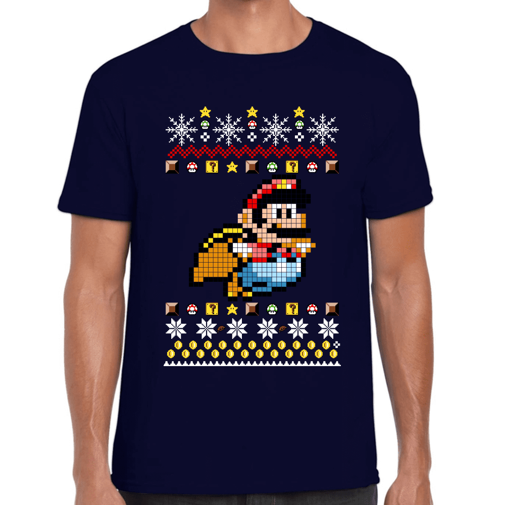 Playera Mario Bros Navidad Algodón Premium #1020