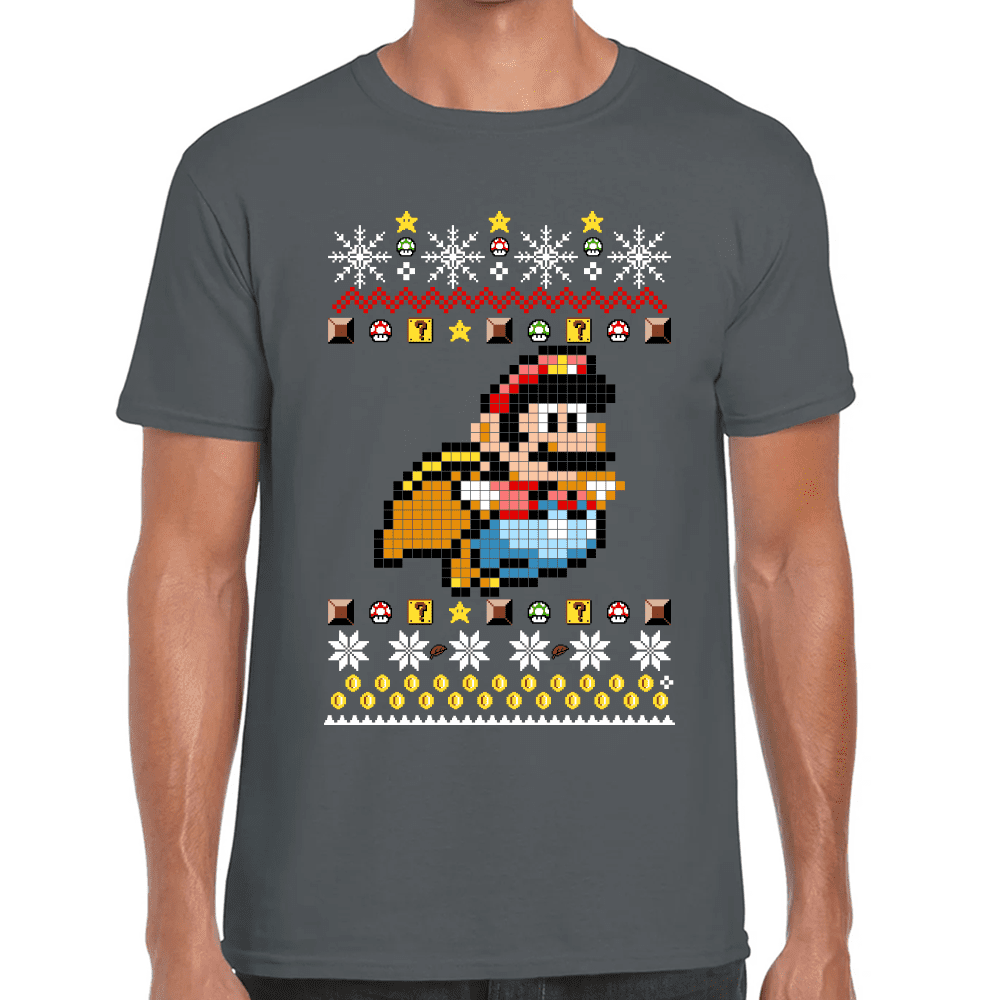 Playera Mario Bros Navidad Algodón Premium #1020
