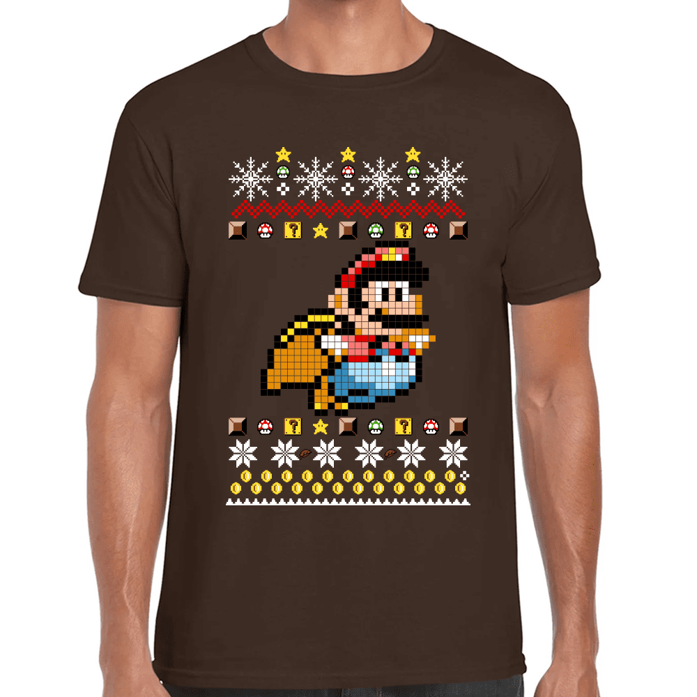Playera Mario Bros Navidad Algodón Premium #1020