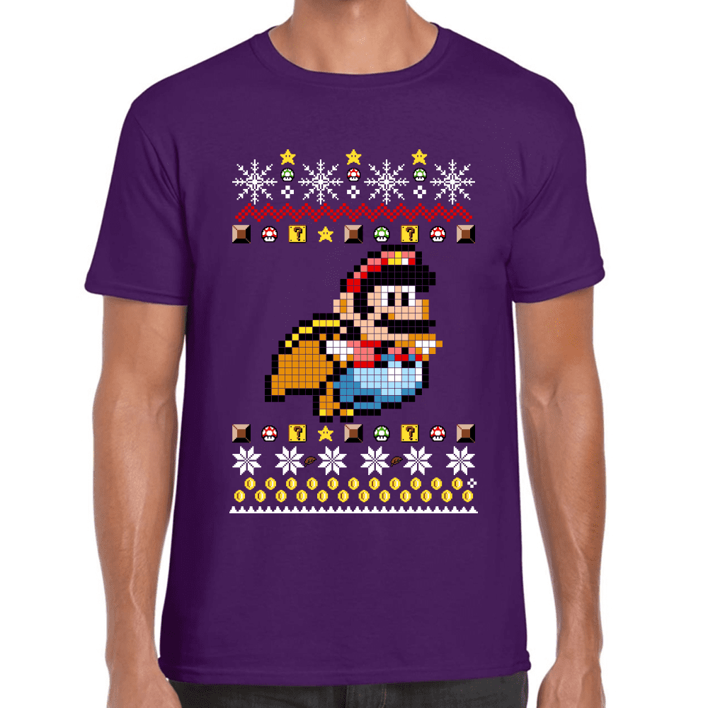 Playera Mario Bros Navidad Algodón Premium #1020