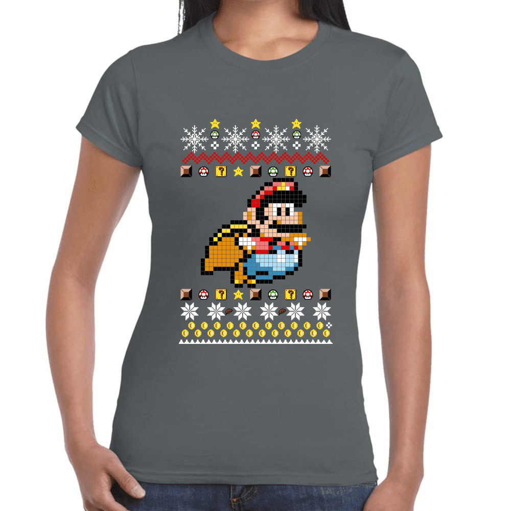 Playera Mario Bros Navidad Algodón Premium #1020