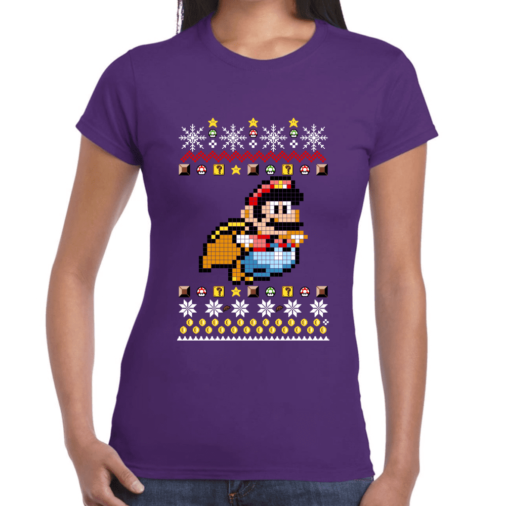 Playera Mario Bros Navidad Algodón Premium #1020