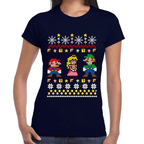 Playera Mario Bros Navidad Algodón Premium #1021