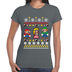 Playera Mario Bros Navidad Algodón Premium #1021