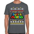 Playera Super Mario Navidad Algodón Premium #1023