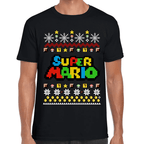 Playera Super Mario Navidad Algodón Premium #1023