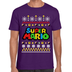 Playera Super Mario Navidad Algodón Premium #1023