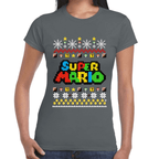 Playera Super Mario Navidad Algodón Premium #1023