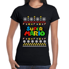 Playera Super Mario Navidad Algodón Premium #1023