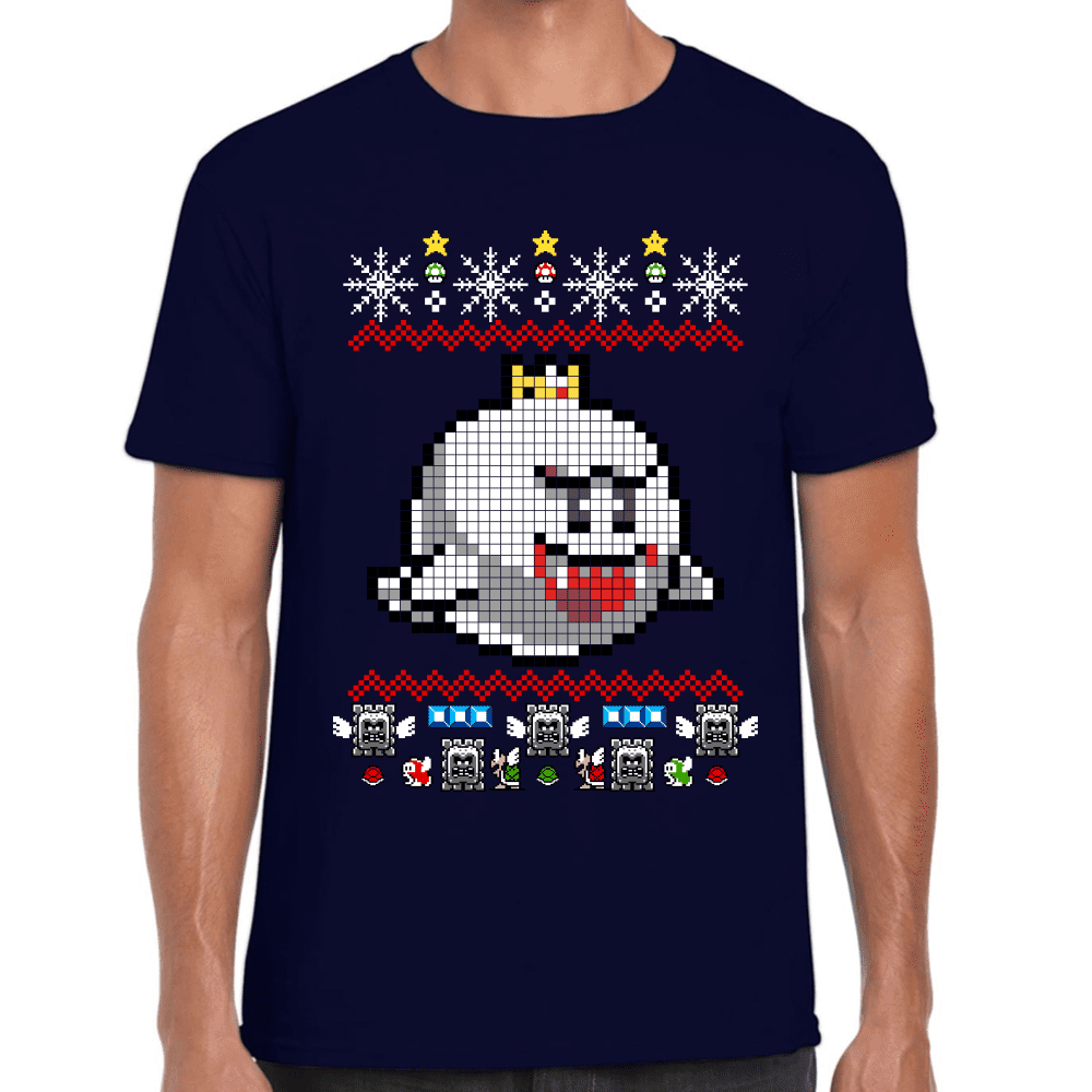 Playera Mario Bros Navidad Rey Boo Algodón Premium #1024