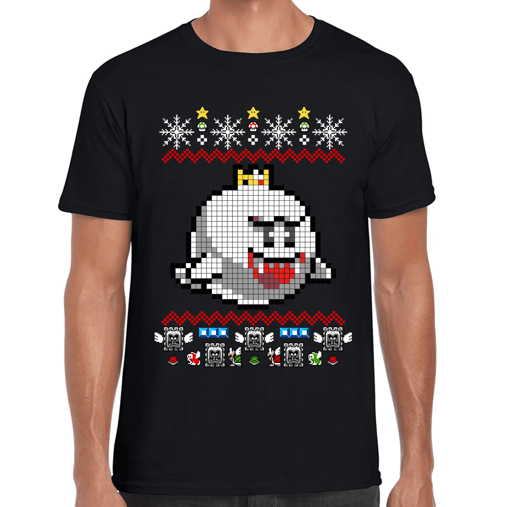 Playera Mario Bros Navidad Rey Boo Algodón Premium #1024 Imagen principal del producto