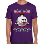 Playera Mario Bros Navidad Rey Boo Algodón Premium #1024