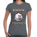 Playera Mario Bros Navidad Rey Boo Algodón Premium #1024