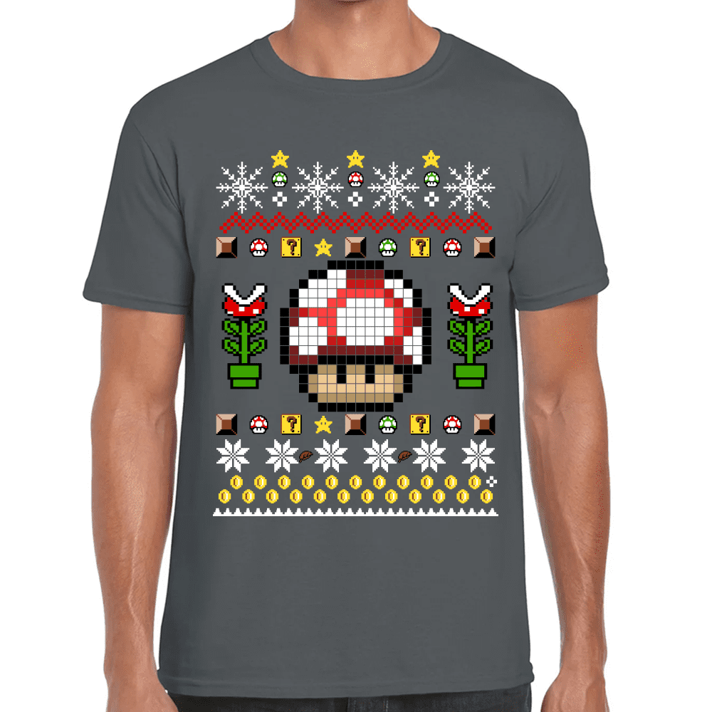 Playera Mario Bros Navidad Toad Algodón Premium #1025