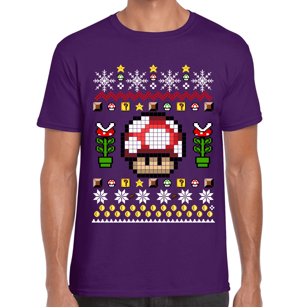 Playera Mario Bros Navidad Toad Algodón Premium #1025