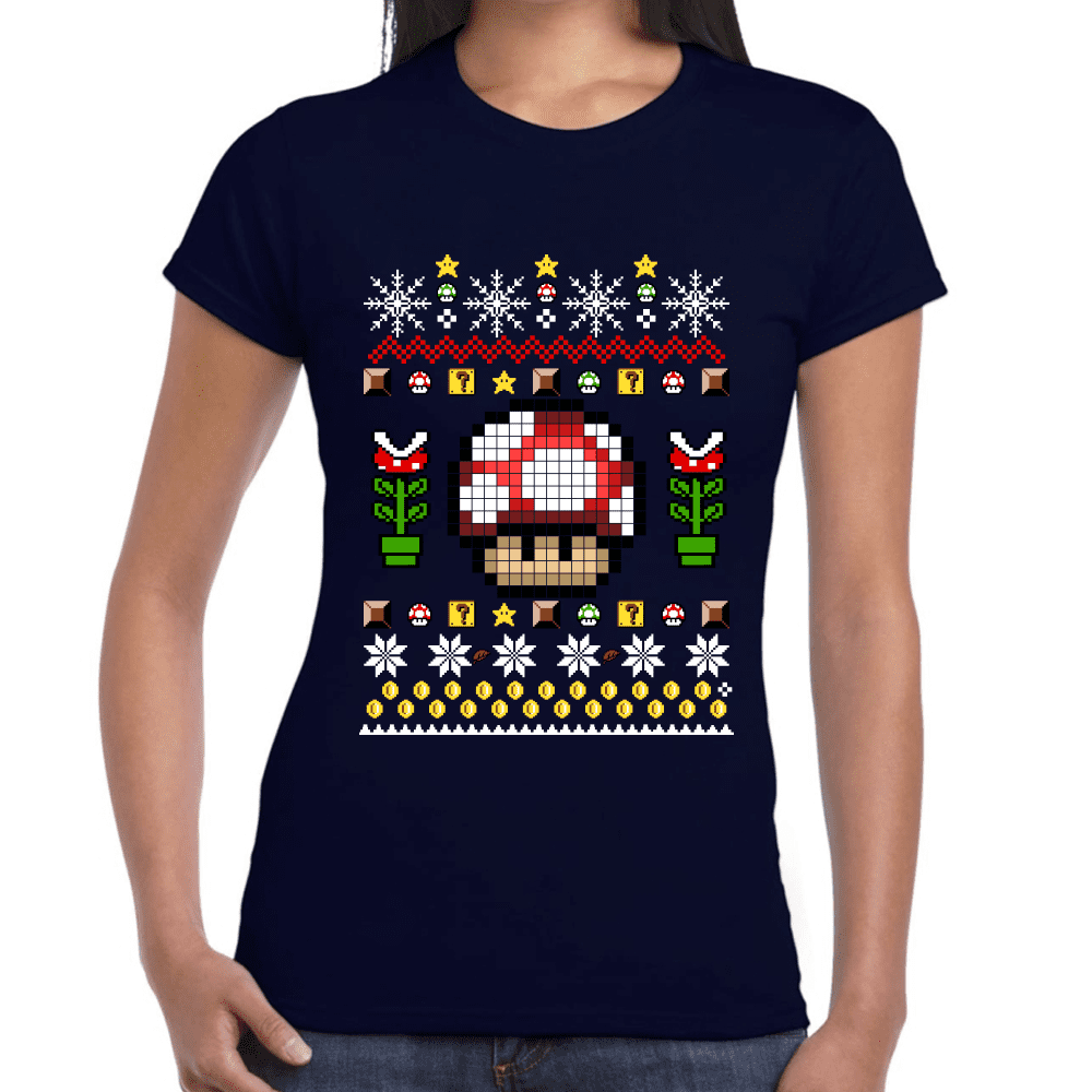 Playera Mario Bros Navidad Toad Algodón Premium #1025