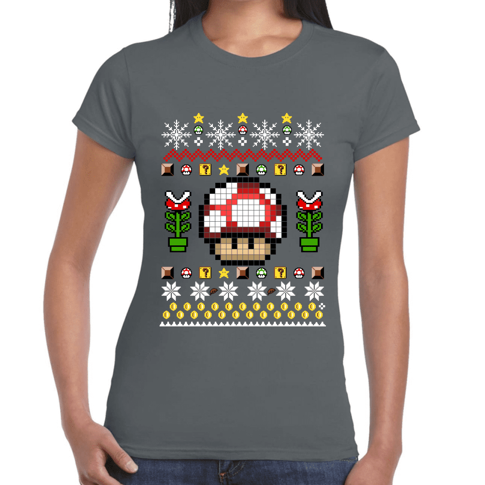 Playera Mario Bros Navidad Toad Algodón Premium #1025