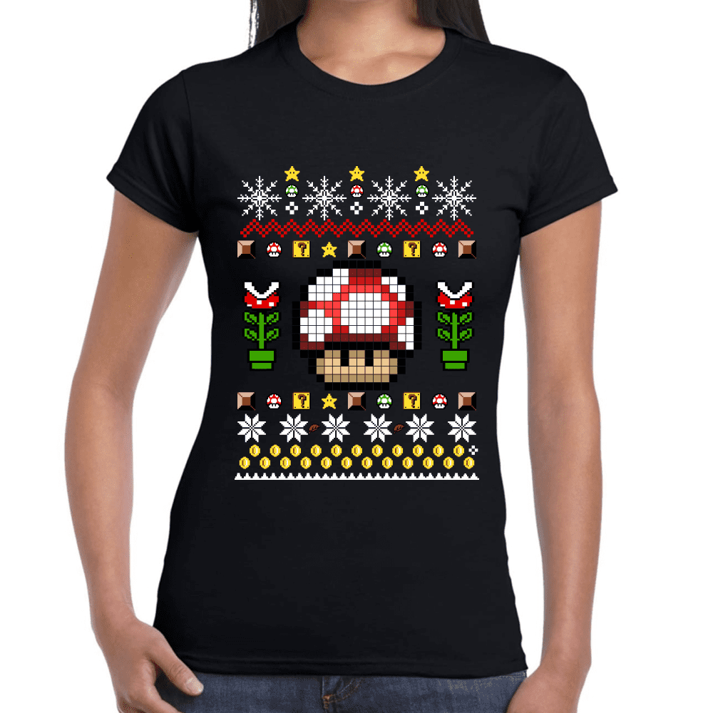 Playera Mario Bros Navidad Toad Algodón Premium #1025