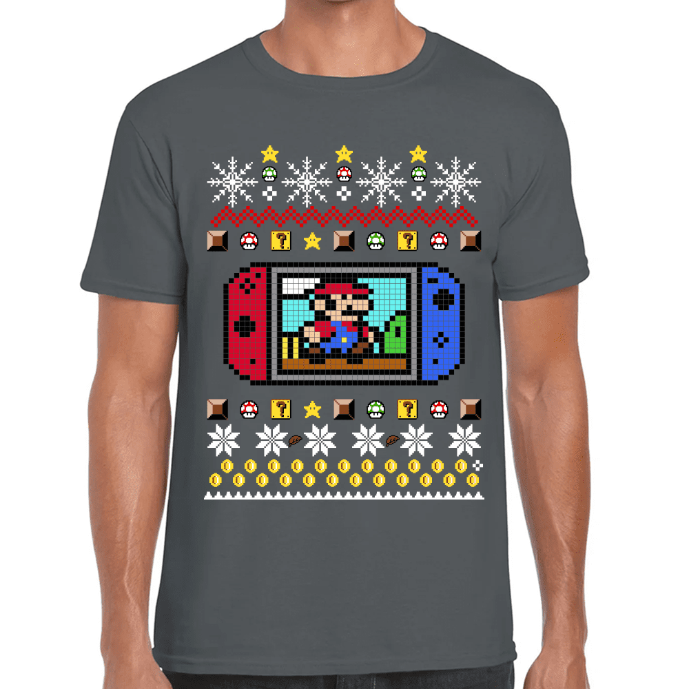 Playera Mario Bros Navidad Algodón Premium #1026