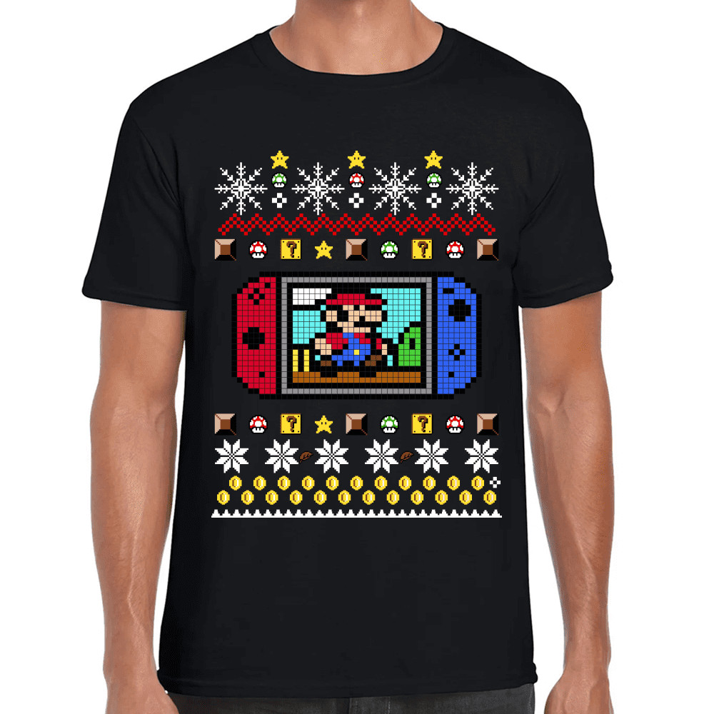 Playera Mario Bros Navidad Algodón Premium #1026 Imagen principal del producto