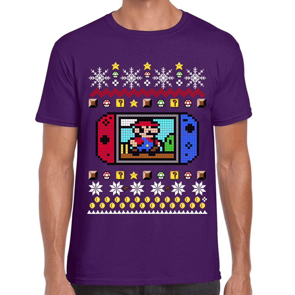 Playera Mario Bros Navidad Algodón Premium #1026